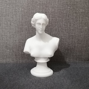 Venus de Milo - Aphrodite Head Bust 6.1in - 9cm Aphrodite Greek Goddess Alabaster Handmade Sculpture Free Shipping - Free Tracking Number
