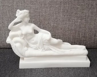 Pauline Bonaparte en Vénus Victrix - Antonio Canova - Sculpture faite main en albâtre 9 cm H 13,5 cm W livraison gratuite - numéro de suivi gratuit