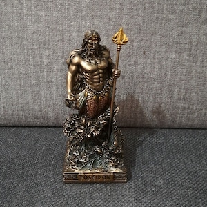 Poseidon - God of The Sea Greek Olympian God Ancient Greece 8.5cm-3.34in Unique Details Bronze Color Free Shipping - Free Tracking Number