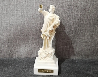 Handmade Alabaster Dionysus Sculpture – Greek God Statue (6.5 Inch)