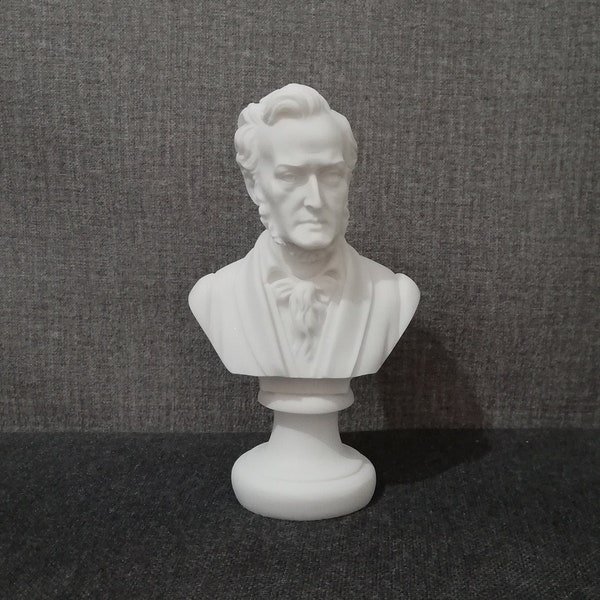 Wilhelm Richard Wagner Bust Head 16cm-6.29in Famous German Composer & Theatre Director Handmade Alabaster Greek Statue Free Shipping