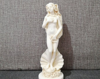 Birth of Goddess Aphrodite 16.5cm - 6.5in Greek Goddess of Beauty Venus Alabaster Handmade Sculpture Free Shipping - Free Tracking Number