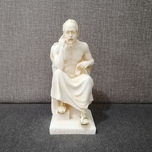 Socrates Famous Greek Philosopher Handmade-Handpainted Greek Sculpture 16.5cm-6.5in White Marble Free Shipping - Free Tracking Number