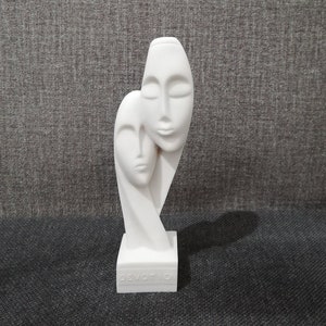Devotion 13.5cm-5.3in Cycladic Idol Love Between Couple Handmade Greek Sculpture White Marble Alabaster Free Shipping - Free Tracking Number