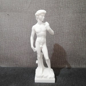 David by Michelangelo 24cm - 9.45in Greek Handmade Sculpture Cast Alabaster & White Marble Free Shipping - Free Tracking Number