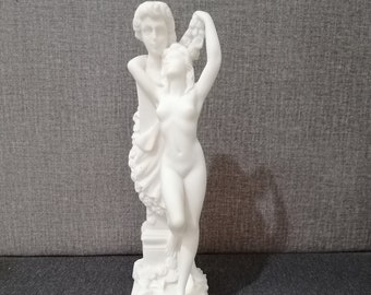 Oath to Love Statue 24cm-9.44in Famous Greek Statue Eros and Aphrodite Valentine's Gift Handmade Sculpture White Marble & Cast Alabaster