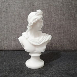 Apollo - Greek Roman God of Music Apollo Bust Head Alabaster Handmade sculpture 15.5cm-6.10in Free Shipping - Free Tracking Number