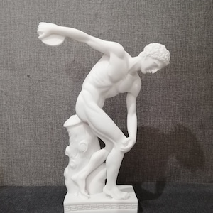 Discobolus 29.5cm - 11.61in Greek Sculpture Ancient Greek Alabaster Handmade Sculpture Cast Alabaster Free Shipping - Free Tracking Number