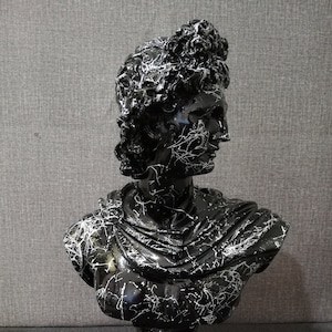 Apollo - Greek Roman God of Music Apollo Bust Head Alabaster Handmade sculpture 12.4In - 31.5cm Free Shipping - Free Tracking Number