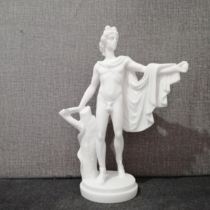 Apollo - Greek Roman god of Archery, Music and Dance 9.45in - 24cm Alabaster Handmade sculpture Free Shipping - Free Tracking Number