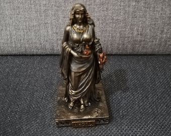 Hestia Greek Goddess Statue: Bronze Finish Figurine (8.5cm)