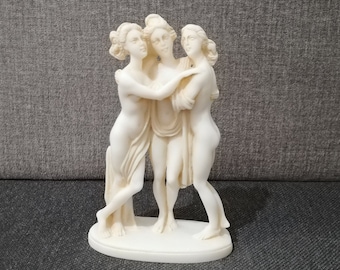 Estatua de las Tres Gracias: Escultura de alabastro de la mitología griega (13,5 cm)