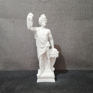 Dionysus Greek Roman God Of Grape-harvest and Wine Alabaster Handmade Sculpture 25cm-9.84inWhite Marble Free Shipping - Free Tracking Number
