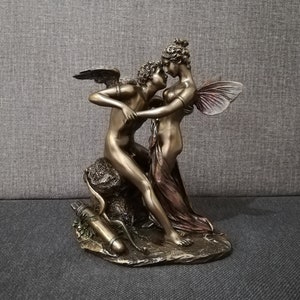 Cupid and Psyche Ancient Greece Greek Mythology 17.5cm-6.88in Love & Soul Unique Details Bronze Color Free Shipping - Free Tracking Number