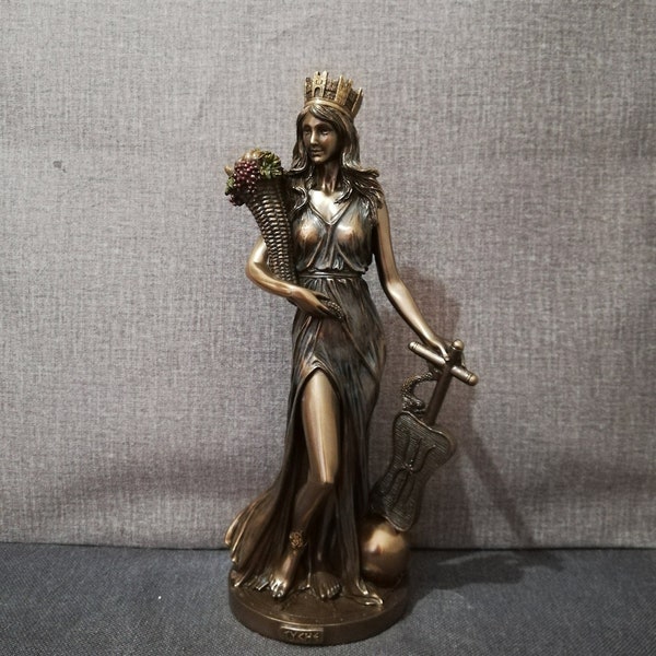 Fortuna Goddess Of Wealth Tyche Statue 28cm-11.02in Greek Goddess Unique Details Bronze Color Free Shipping - Free Tracking Number