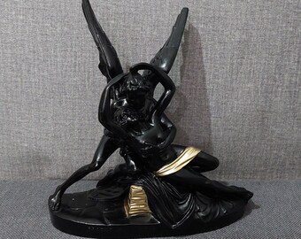 Cupid and Psyche Sculpture – Greek Handmade Cast Alabaster Statue