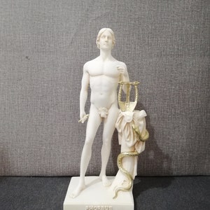 Apollo - Phoebus Greek Roman God of Music 28.5cm-11.22in Alabaster Handmade sculpture Free Shipping - Free Tracking Number