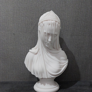 Virgin Mary With a Veil on Her Head 30cm-11.81in Madonna Religious Handmade Marble Sculpture Free Shipping - Free Tracking Number