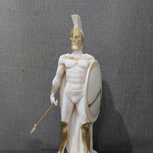 Leonidas Statue Ancient Greek Spartan King Greek Warrior 34cm-13.38in Alabaster Handmade Sculpture Free Shipping - Free Tracking Number