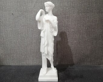 Artemis 27cm - 10.62in Ancient Greek Roman Goddess Diana Goddess of the Hunt Alabaster Handmade Statue Free Shipping - Free Tracking Number
