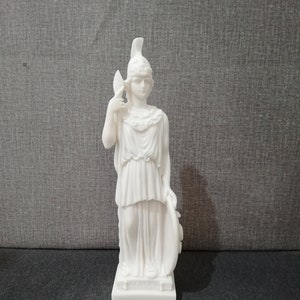 Athena Pallas Ancient Greek Roman Goddess of Wisdom Athena 25.5cm - 10.03in Alabaster Handmade Statue Free Shipping - Free Tracking Number