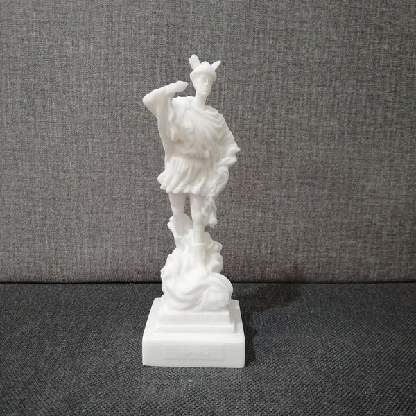 Hermes Was The Messenger of The Gods Ancient Greek Roman God 16.5cm - 6.5in Alabaster Handmade Statue Free Shipping - Free Tracking Number