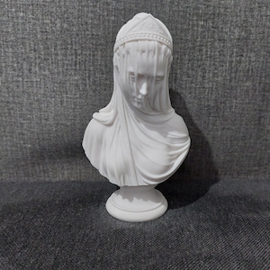 Virgin Mary With a Veil on Her Head 16cm-6.29in Madonna Religious Handmade Marble Sculpture Free Shipping - Free Tracking Number