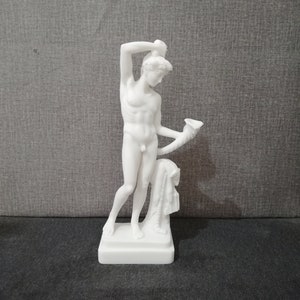 Dionysus Greek Roman God Of Grape-harvest and Wine Alabaster Handmade Sculpture 25cm-9.84inWhite Marble Free Shipping - Free Tracking Number