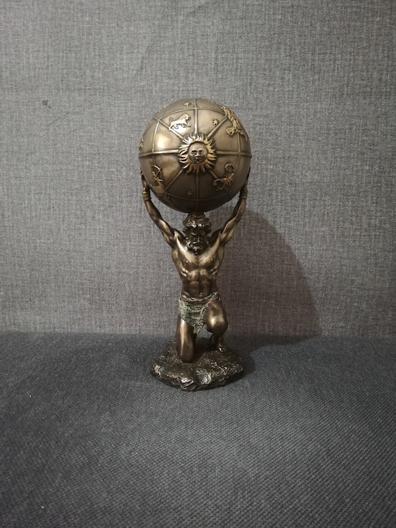 ブロンズ アトラス像 天球儀 オブジェ 高58cm ギリシャ神話 クラシック