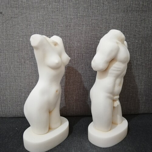 Nude Torso Venus 19.5cm & Nude Torso Hermes 21.5cm Handmade Alabaster popular - White Marble Sculpture Free Shipping - Free Tracking Number