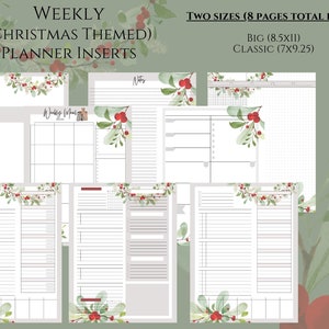Wochenplaner, Weihnachts-Themenplaner, Feiertag, Mahlzeit-Menü, Weihnachten druckbar, Kategorien und To-Do-Listen, Sofort-Download