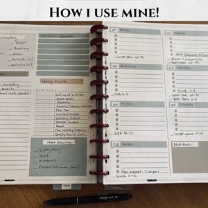 Weekly Dashboard Days of the Week Printable Planner Inserts // Functional Planner // To Do Lists // Intentional Living // Productivity image 6
