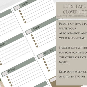 Weekly Dashboard Days of the Week Printable Planner Inserts // Functional Planner // To Do Lists // Intentional Living // Productivity image 4