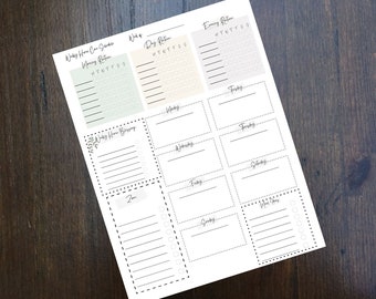 May include: A printable weekly home care schedule planner with sections for morning routine, day routine, evening routine, weekly home blessings, and a to-do list. The planner includes a checklist for each day of the week.