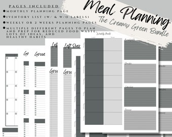 Meal Planning Bundle / Meal Plan Guide / Zero Food Waste / Monthly and Weekly Meal Planning System / Dinner Ideas and Organization