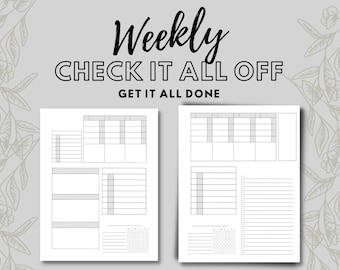 May include: A printable weekly planner with the text "Weekly Check It All Off Get It All Done". The planner includes a calendar, to-do lists, and a habit tracker.