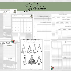 All the pages you will get for each month. This is December's theme!