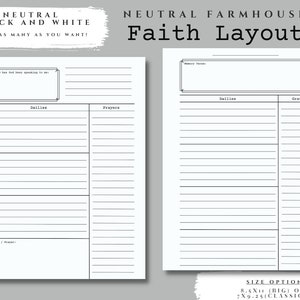 Neutral Farmhouse Faith Planner // Happy Planner Big or Classic // Gratitude and Prayer Journal // Daily Faith Planning