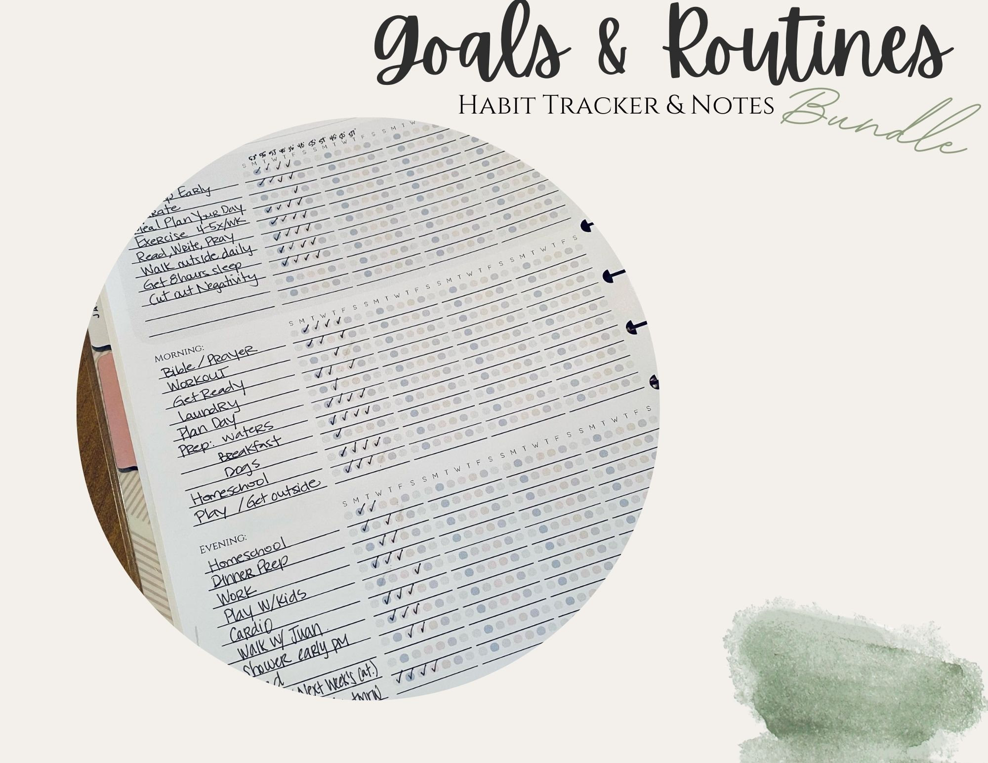 Goals and Routines Habit Tracker // Weekly and Monthly // Daily Task ...