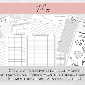 All the pages you will get for each month. This is February's theme!