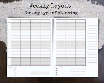 Undated Teacher Student Weekly Planner Printable - Homeschool Planner - With Lines - Functional and Flexible - Multiple Subjects