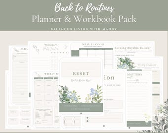 Routine Reset Planner Printable / Weekly Reset Workbook / Home & Wellness Planner / Daily Routine Planner / Digital Download