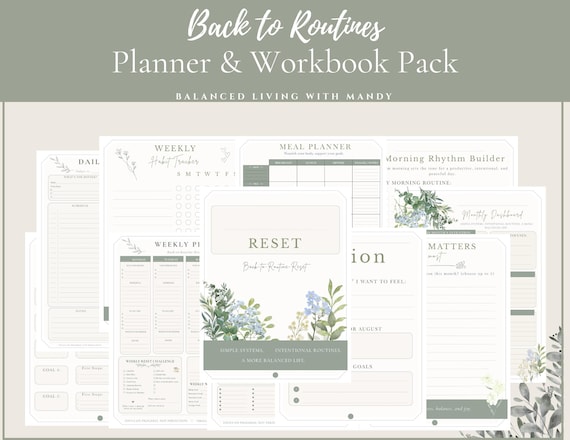 Routine Reset Planner Printable / Weekly Reset Workbook / Home & Wellness Planner / Daily Routine Planner / Digital Download