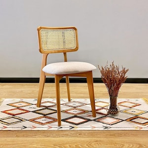 Danish Chair Wooden Dining Chair Dining Room Chair Wicker Dining Chair Scandinavian Chair Minimal Dining ChairRattan Dining Chair