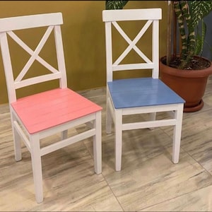 Acabado personalizado y asiento X respaldo silla de comedor de madera - Farmhouse Chair Bistro Chair Leather Dining Chair Desk Chair