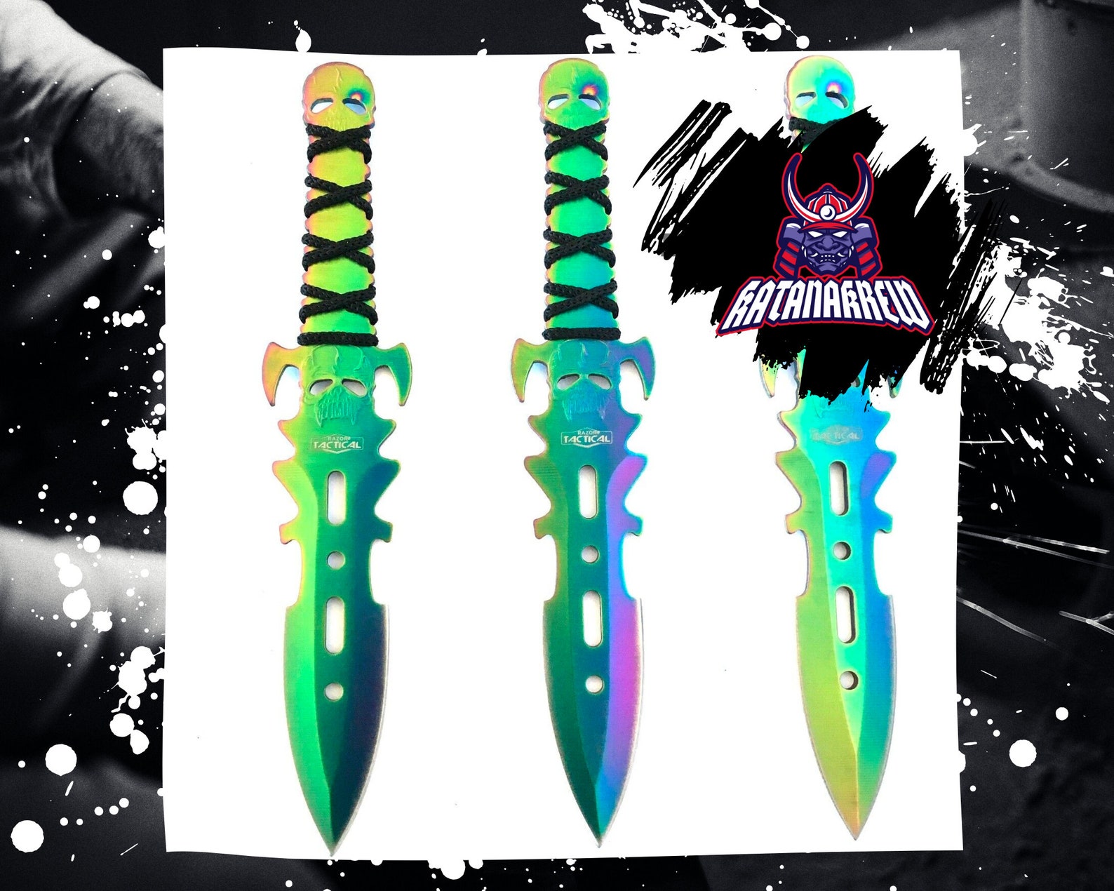 3PC Ninja Ninjutsu Kunai Throwing Knife Sheath BLUE SET Etsy