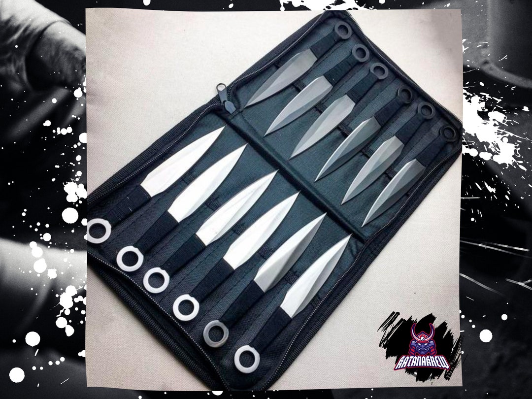 12PC Ninja Tactical Ninjutsu Kunai Fixed Blade Throwing Knife Knives Set Etsy