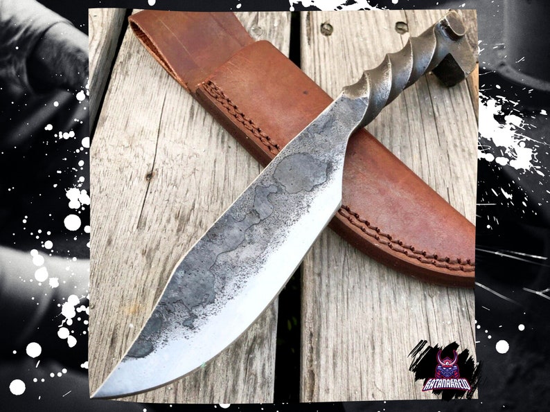Hand Forged Railroad Fixed Blade Hunting Knife Carbon Steel - Etsy