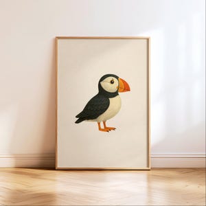 Puffin Art Print – Coastal Wall Art | British Wildlife Seabird Illustration | Nature-Inspired Puffin Decor