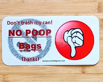 8x4in Dog Poop Trash Can Stickers labels sign No Poop Bags No Dumping Etsy UK